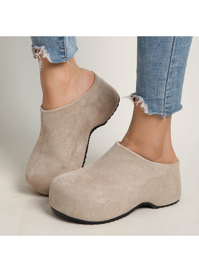 Women’s Suede Platform Clogs – Chunky Sole Slip-On Mules for Daily Wear, Office & Travel – Soft, Supportive & Stylish Casual Shoes - Image 2