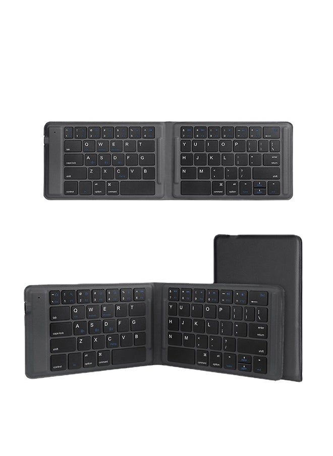Generic - Foldable Bluetooth Keyboard, Rechargeable Ultra Slim Mini Pocket Folding Keyboard, Wireless Portable Keyboard Compatible With Android, iOS, Windows System, Mobilephone, Tablet, Laptop Device - Image 1