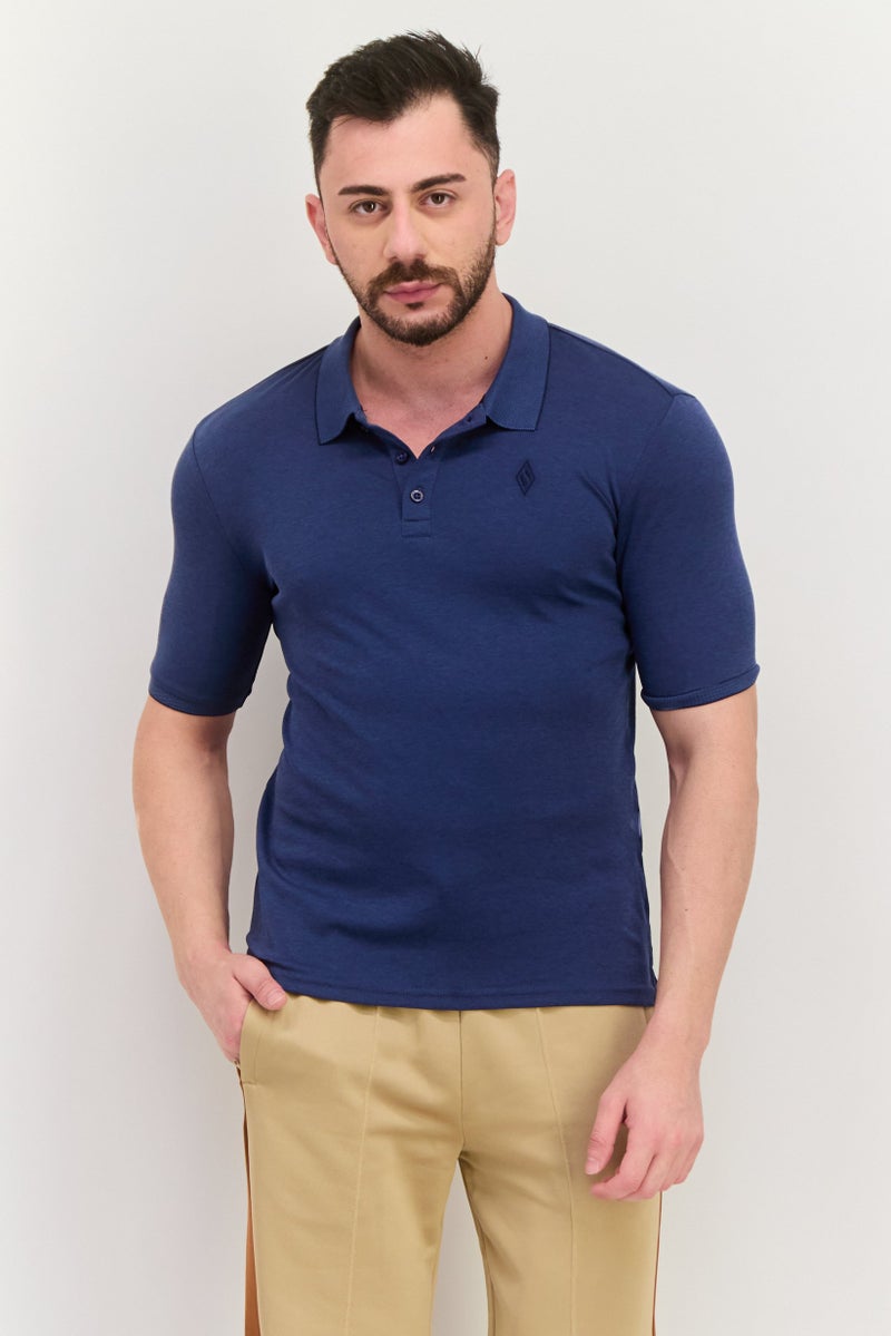 SKECHERS Men Sportswear Fit Short Sleeves Outdoor Polo Shirt, Navy - Image 1