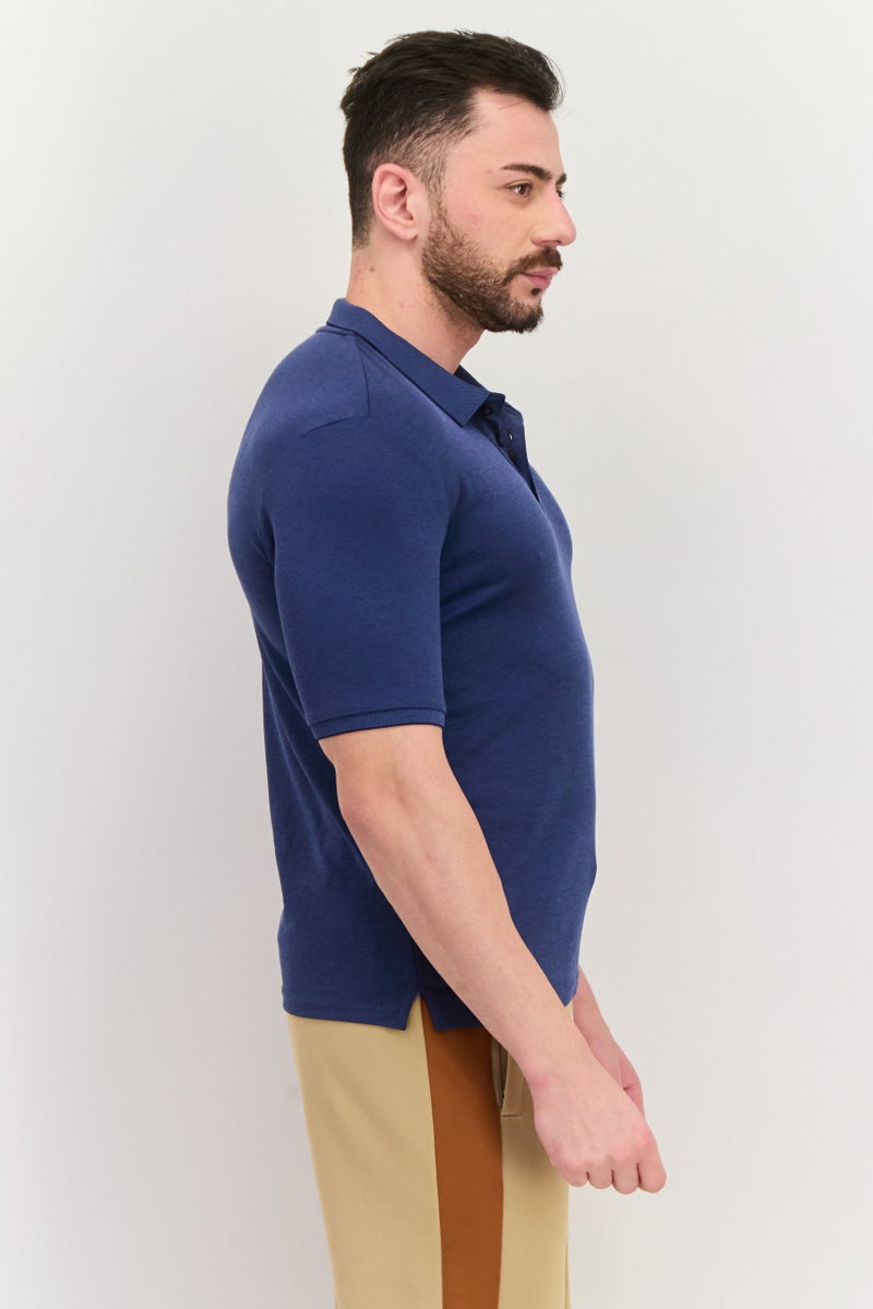 SKECHERS Men Sportswear Fit Short Sleeves Outdoor Polo Shirt, Navy - Image 2