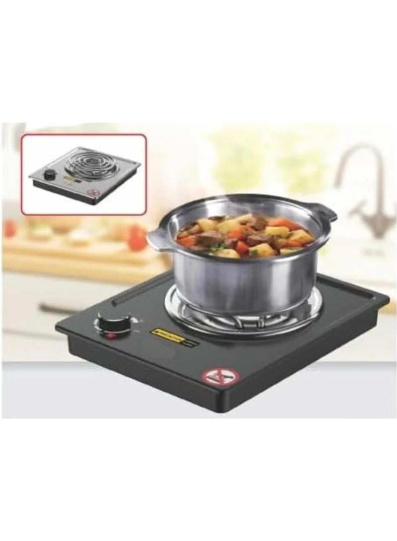 STARLUX Portable Electric Hot Plate 1500W, Single Burner Cooker with Variable Heat Control, Durable Heating Plate, Compact Kitchen Stove for Boiling, Frying & Warming - Image 2