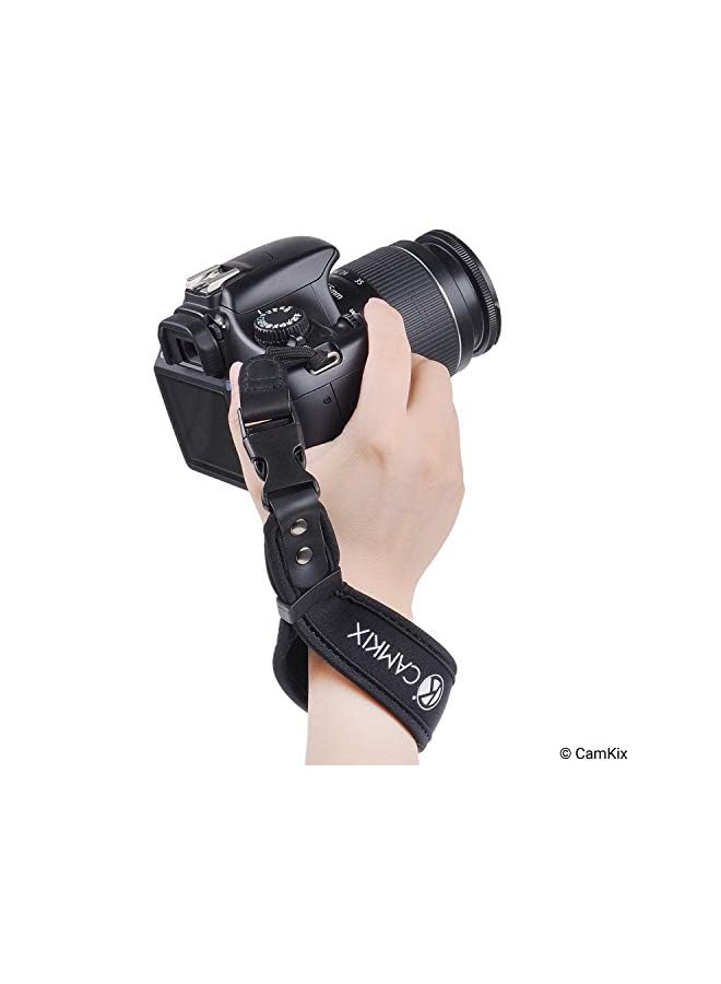 CamKix أحزمة لكاميرات DSLR والكاميرات المدمجة - عبوة 2 - قوية ومتينة للغاية - سوار نيون مريح - قابل للتعديل - مشبك إطلاق سريع - حبال إضافية وقطعة قماش للتنظيف متضمنة - Image 2
