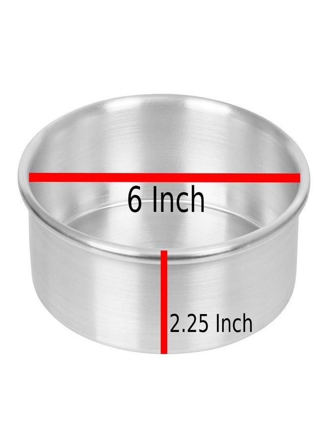 ikis Aluminium Baking Round Cake Pan/Mould For Microwave Oven - 6 Inch, Silver - Image 2