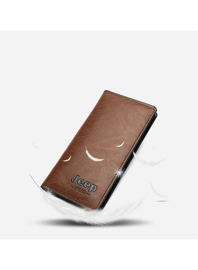 JEEP Men’s RFID Blocking Long Wallet – Multi-Card Slot Anti-Theft Wallet with Driver’s License Holder, Cotton Blend Fabric, Lightweight Casual Clutch for Men - Image 4