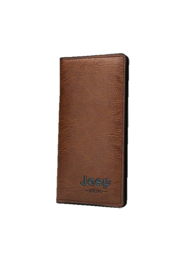 JEEP Men’s RFID Blocking Long Wallet – Multi-Card Slot Anti-Theft Wallet with Driver’s License Holder, Cotton Blend Fabric, Lightweight Casual Clutch for Men - Image 1
