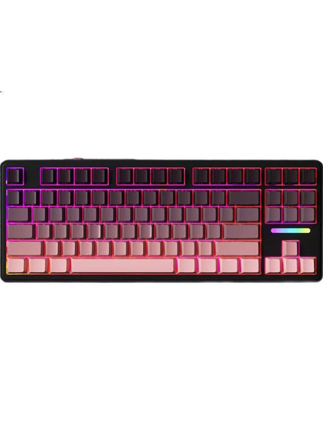 Ausdom H87 Mechanical Keyboard Wireless Bluetooth Wired Three Modes Gasket Customized 6-Layer Filling Gaming Esports Office Computer 5000Mah Blackberry Pink Side Engraved Amethyst Switch - Image 3