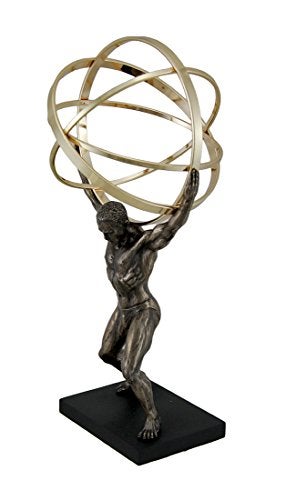 Zeckos Atlas Carrying Celestial Sphere Bronze Finished Statue - Image 2