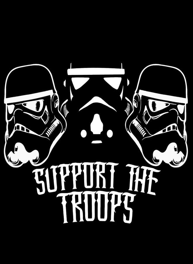 Support The Troops Stormtrooper Helmets Silhouette Vinyl Sticker Car Decal (6" White)