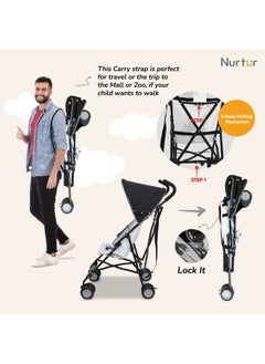 Nurtur Rex Buggy Stroller Multicolor Lightweight Stroller With Compact Fold Canopy Shoulder Strap 6 To 36 Months  - Image 5