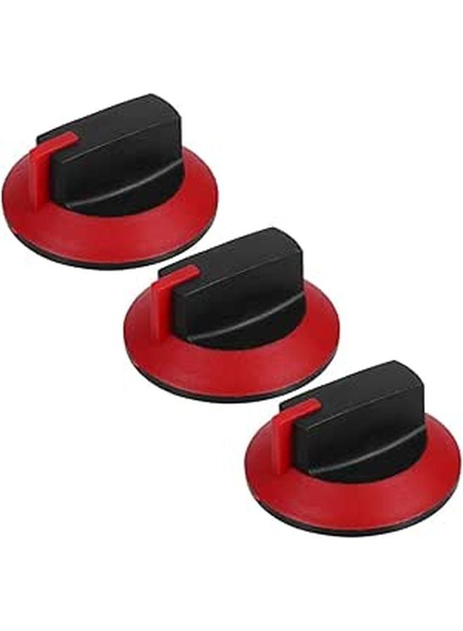 Red ABS Gas Stove Knobs Replacement Control Switch 3Pcs for Cooktops - Image 1
