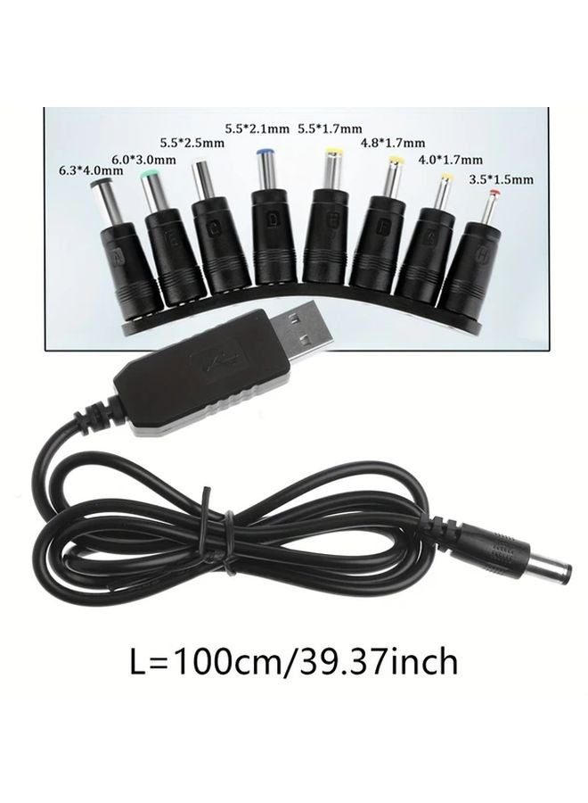 USB 5V To DC 9V 12V Universal Power Cable 3 3ft 8 Connectors For Toys Fan Speaker - Image 3