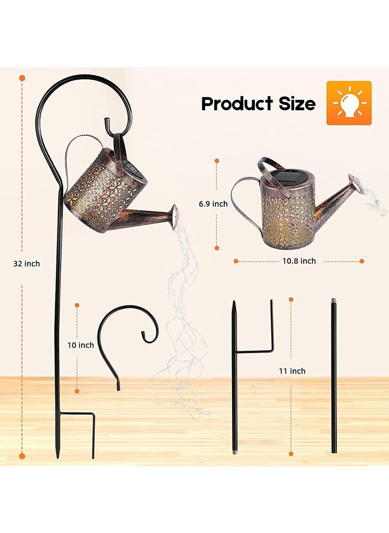 Solar Watering Can Lights, Waterfall Lights Waterproof Solar Garden Light Diya Diwali Light,Auto Light Up At Dark,LED Garden Shower Lights for Garden Patio Yards Lawn Diwali Decoration