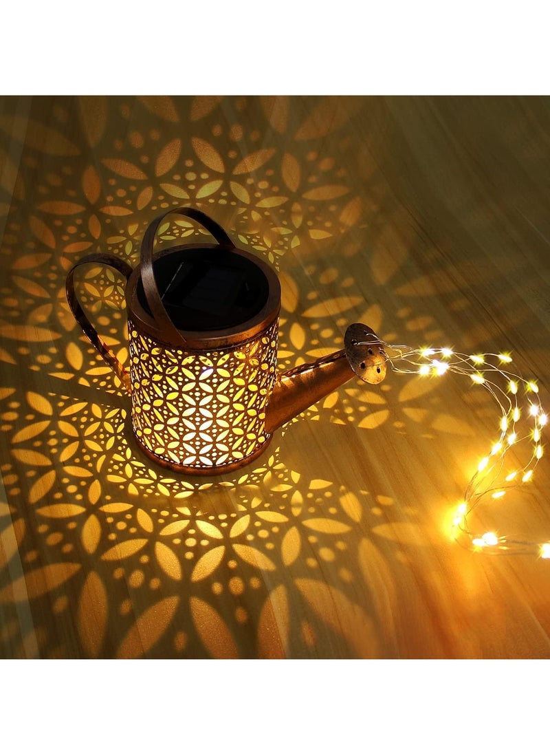 Solar Watering Can Lights, Waterfall Lights Waterproof Solar Garden Light Diya Diwali Light,Auto Light Up At Dark,LED Garden Shower Lights for Garden Patio Yards Lawn Diwali Decoration