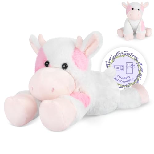 SuzziPals Strawberry Cow Plush Microwavable Stuffed Animals Heating Pad for Period Cramps Cuddly CattleStuffed Animal for Warmth Comfort Cow Gifts for Adults Kids - Image 1