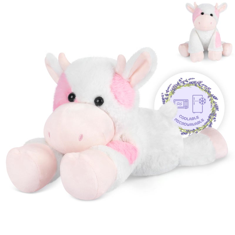 SuzziPals Strawberry Cow Plush Microwavable Stuffed Animals Heating Pad for Period Cramps Cuddly CattleStuffed Animal for Warmth Comfort Cow Gifts for Adults Kids - Image 3