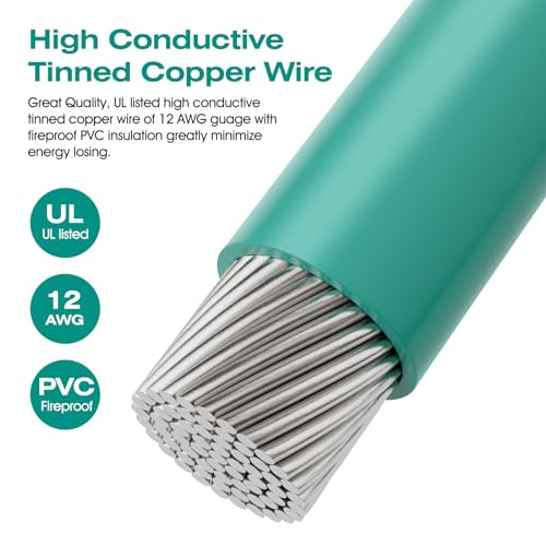 CYANTEKOMS قضيب تأريض محمول CYANTEKOMS مع سلك تأريض 4 قدم 12AWG مدرج من UL مع مشبك تمساح، رائع للأسوار الكهربائية، الهوائيات، المولدات (قضيب تأريض مع سلك 4 قدم) - Image 5