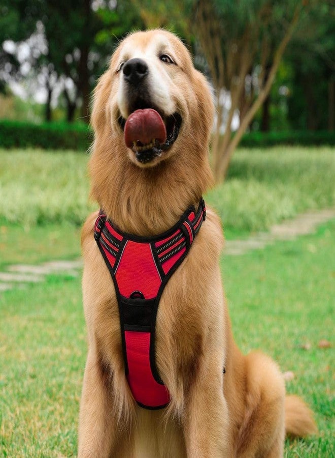Sakuun No Pull Dog Harness with 5ft Leash for Medium Dogs 21"-26" | Reflective, Adjustable, Padded Chest Vest | Easy Control Body Belt for Daily Walking, Training, Hiking | Red - Image 4