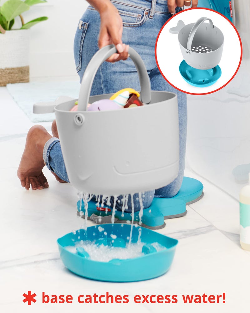 Skip Hop Skip Hop Bath Toy Storage, Moby Stowaway Bucket, Grey  - Image 3
