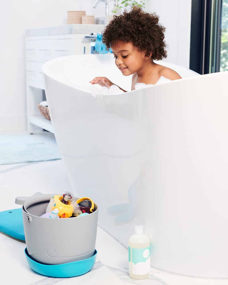 Skip Hop Skip Hop Bath Toy Storage, Moby Stowaway Bucket, Grey  - Image 5