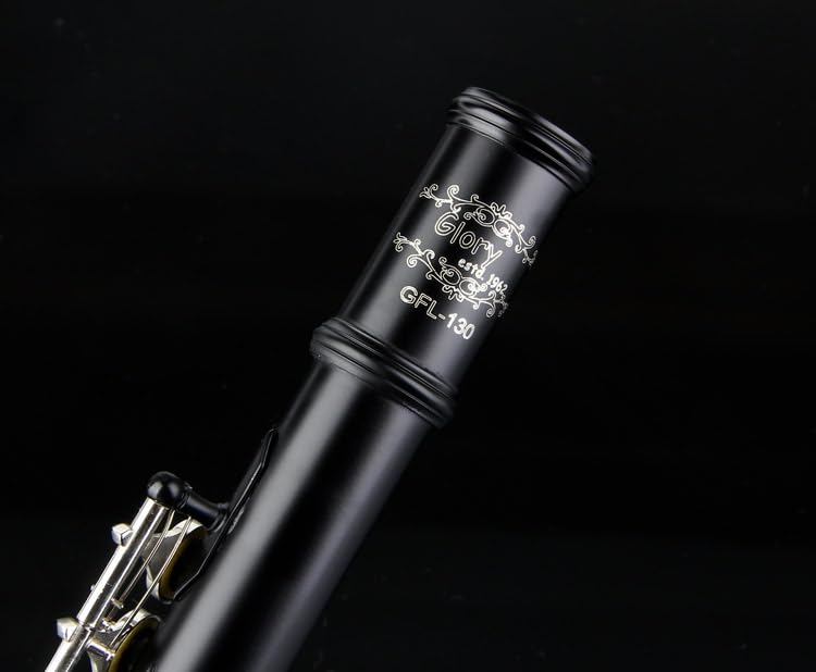 Glory Closed Hole C Flute With Case, Tuning Rod and Cloth, Gloves-black color - Image 2