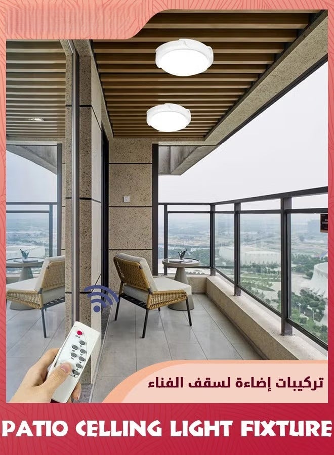 EETU LED Solar Lights,Indoor Outdoor, Solar Porch Ceiling Light With Remote, 100W Solar Chicken Coop Light,Solar Gazebo Lights With Dusk To Dawn Sensor And Timer - Image 3