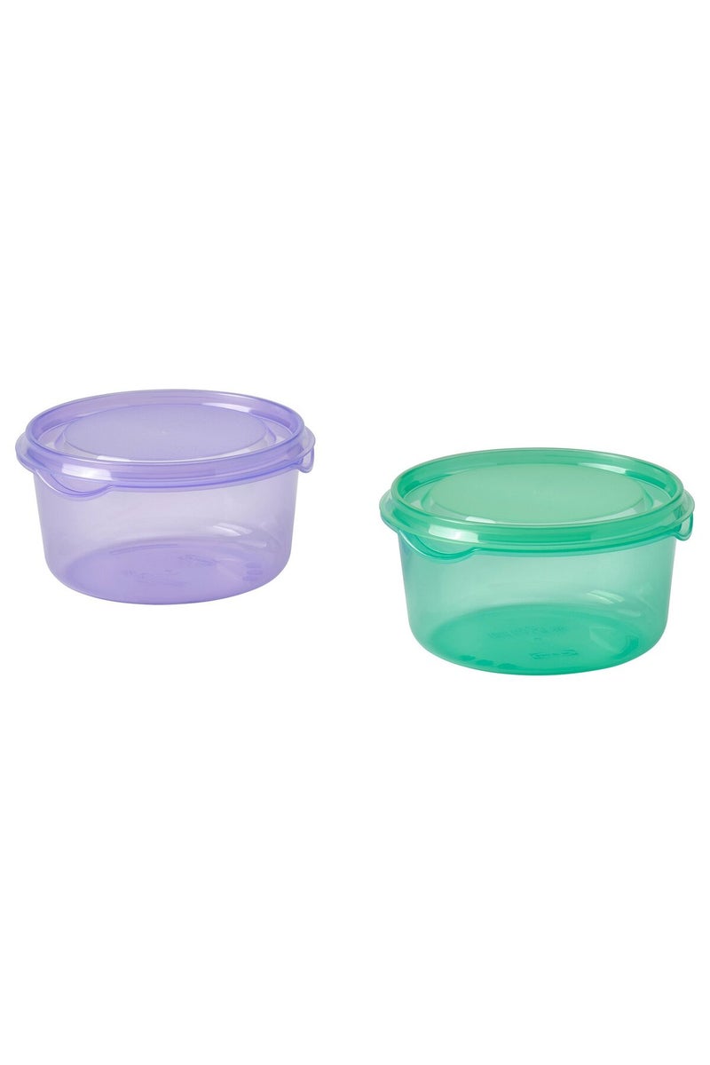 PRUTA Snack container with lid, lilac/green, 0.3 l - Image 1