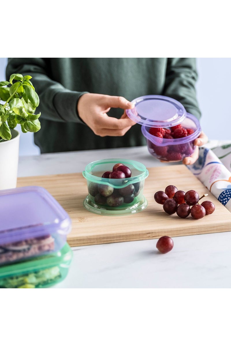 PRUTA Snack container with lid, lilac/green, 0.3 l - Image 2