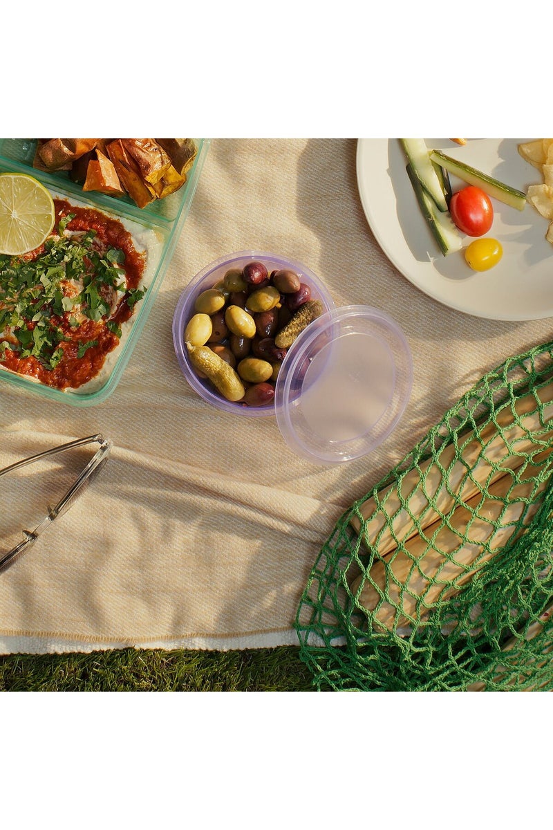 PRUTA Snack container with lid, lilac/green, 0.3 l - Image 3