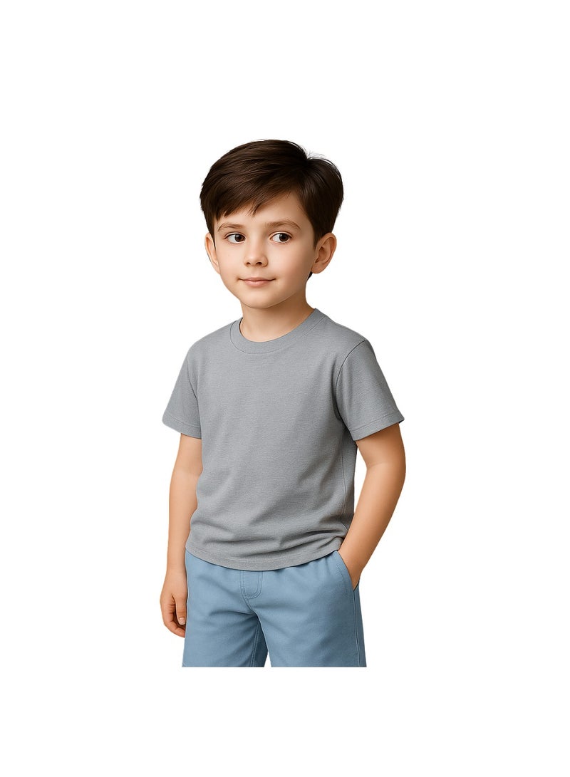 برينت شوب فور مي Printshop4me تي شيرت للأولاد برقبة دائرية 170 جرام في المتر المربع من القطن الخالص الألوان الأساسية - Image 2