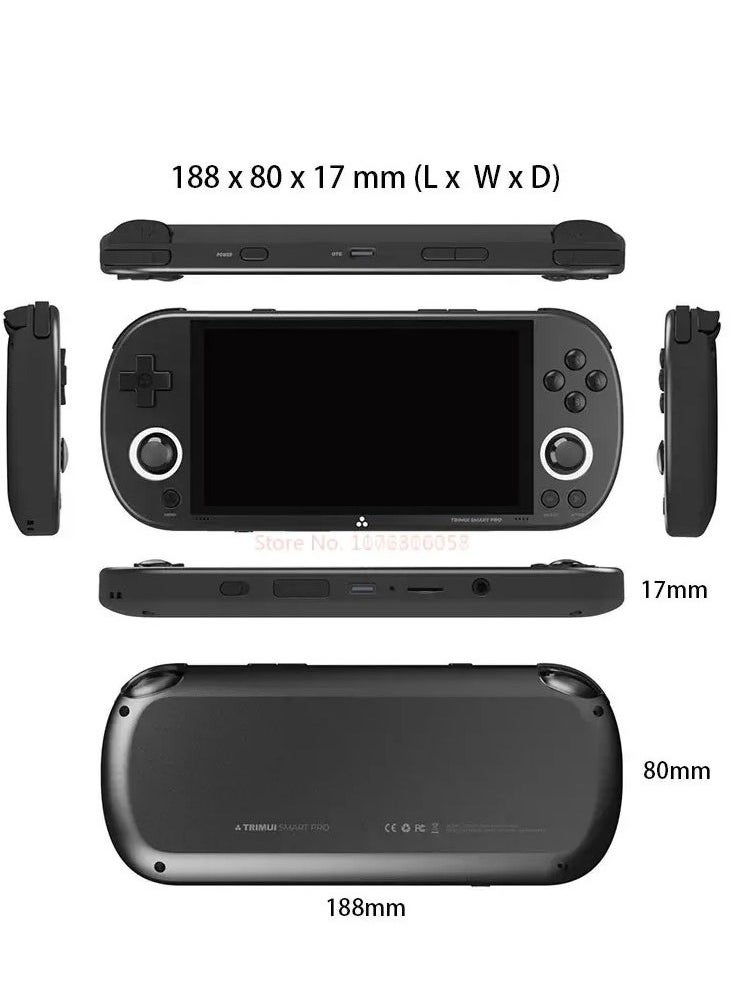 Trimui Smart Pro 5-inch Handheld Game Console Preinstalled Emulator System 128GB (Black)