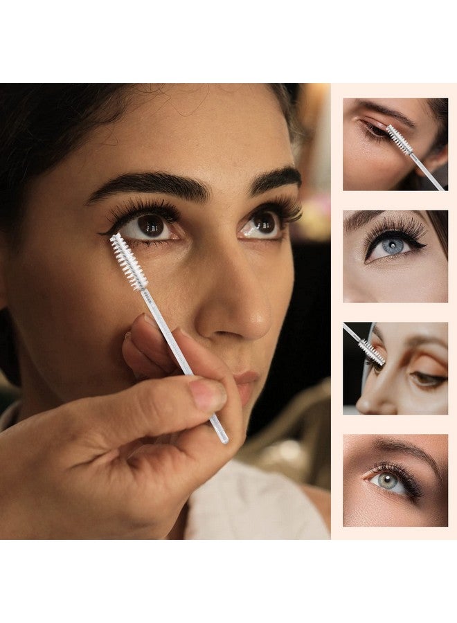 تي بيست ماكس 300 قطعة من أعواد الماسكارا التي تستخدم لمرة واحدة، فرشاة بكرات الكريستال لتمديد الرموش، فرشاة بكرات الرموش والحواجب، أدوات وضع الرموش وأدوات المكياج (أبيض) - Image 4