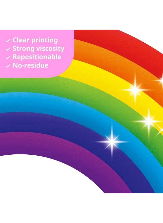 BASHOM BS-114 Rainbow Wall Decals Colorful Star Stickers for Girls Kids Baby Bedroom Nursery Living Room Peel and Stick Removable Decor Decorations Room Art Toddler Wallpaper playroom Cloud Boys - Image 4