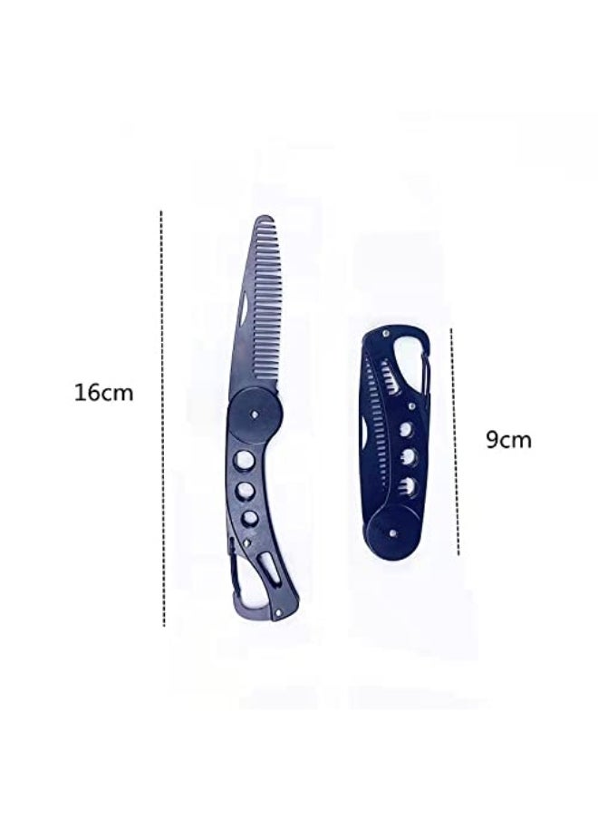 Tuklye Stainless Steel Folding Beard and Mustache Comb for Men's Grooming - Anti-Static Hair Styling Pocket Beard Comb  - Image 2