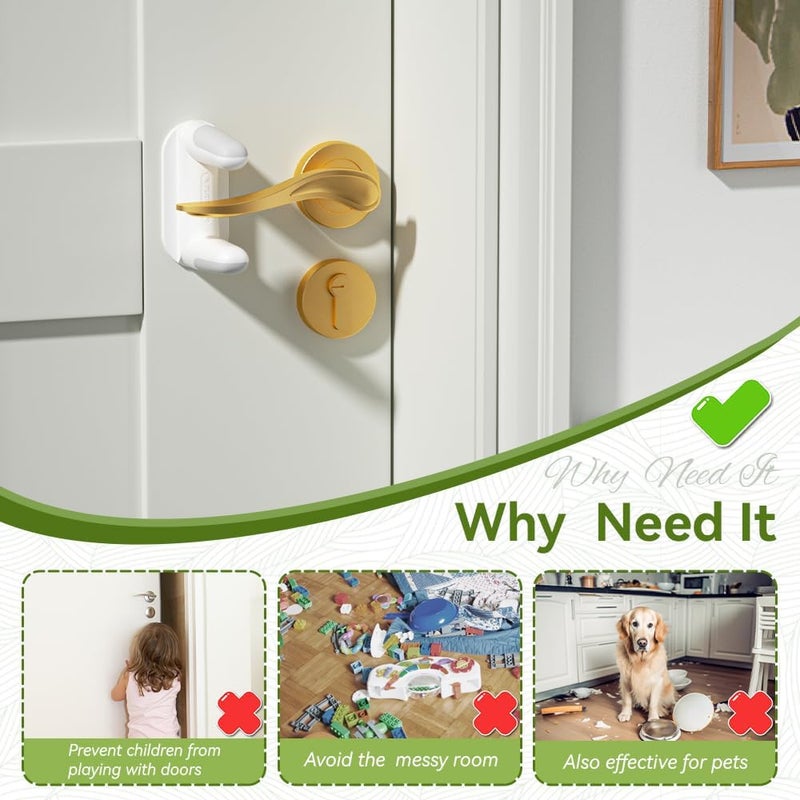EUDEMON 2 Pack Updated Baby Safety Door Lever Lock - Image 5