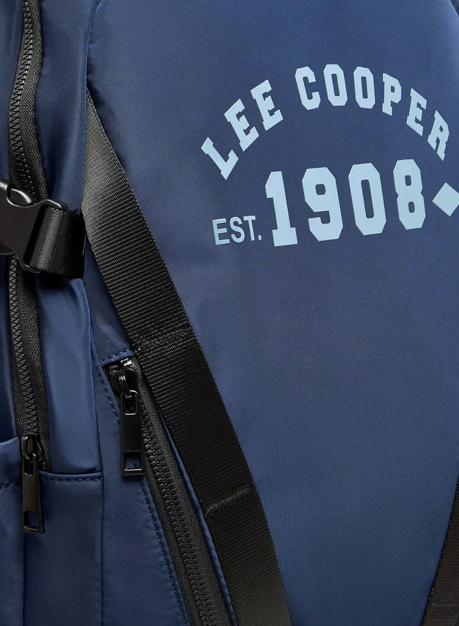 Lee Cooper Printed Backpack with Adjustable Straps and Zip Closure - 16xX33X47 cm