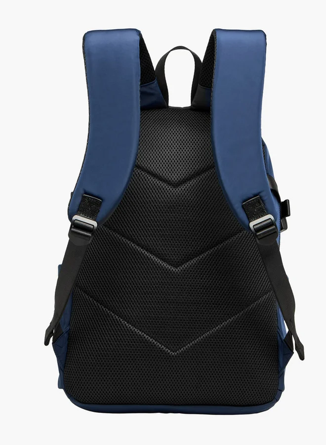 Lee Cooper Printed Backpack with Adjustable Straps and Zip Closure - 16xX33X47 cm