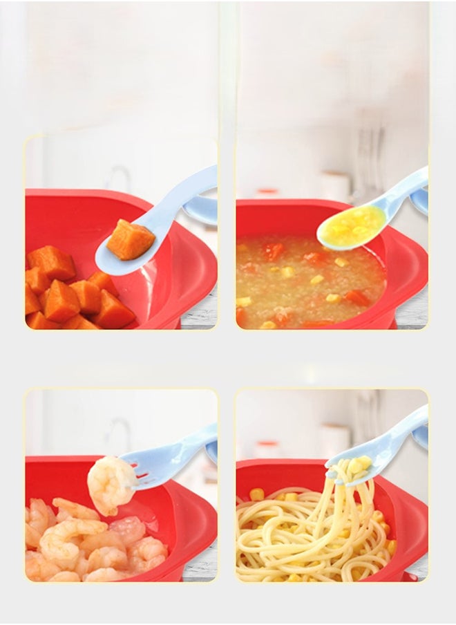 kiddoz Pair Baby Feeding Heat Discoloration Spoon Fork Set  - Image 4