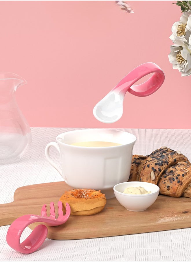 kiddoz Pair Baby Feeding Heat Discoloration Spoon Fork Set  - Image 5
