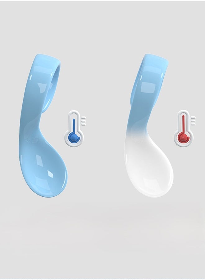 kiddoz Pair Baby Feeding Heat Discoloration Spoon Fork Set  - Image 2
