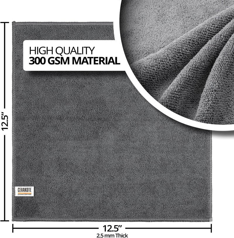 CERAKOTE Microfiber Towels (12 Pack) - Cleaning and Application Towels Durable Microfiber Material - 300 GSM Lint-Free Towel - Ideal for Cars, Home, Shop and Office Cleaning General standard compliant quality - Image 2