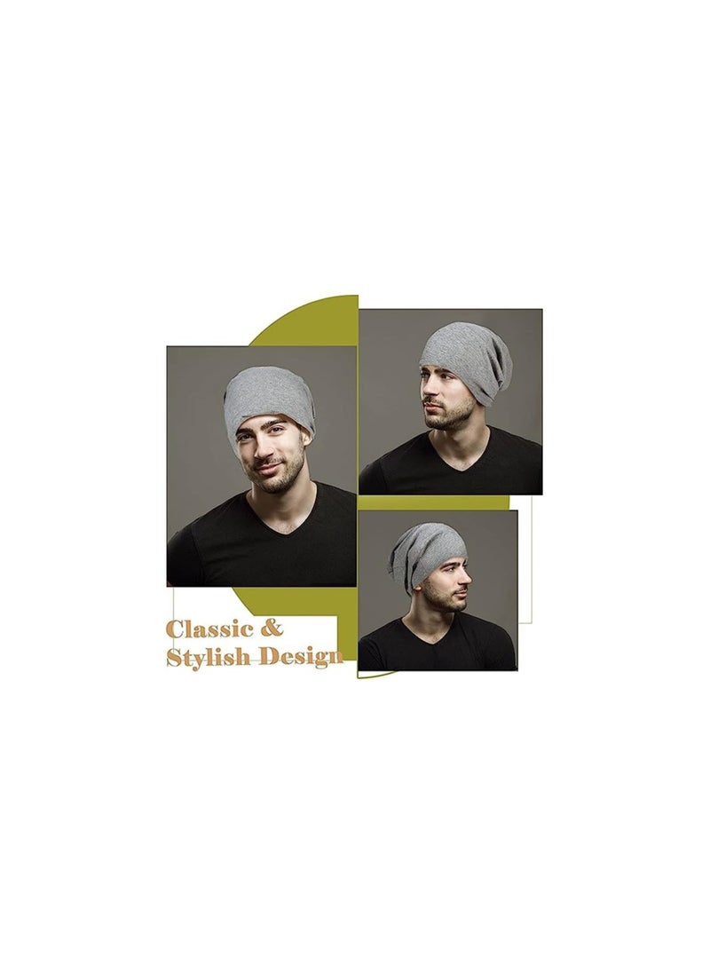 RATSAW 2PCS Slouch Beanie Hat for Men Women Stretchy Skull Cap Soft Warm Daily Cuffed Hats Unisex Comfortable Beanie Gifts for Men Dad  - Image 5