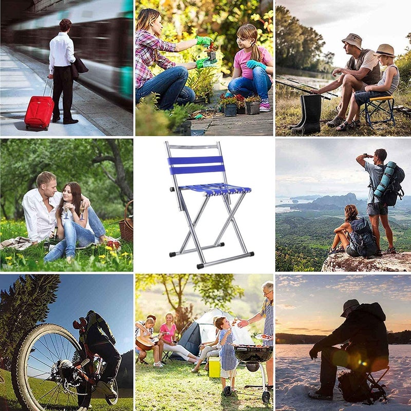 HaRvic HaRvic Folding Camping Fishing Chair Lawn Garden Chair for Adult Travelling Lawn Patio Fishing Garden Beach Picnic Outdoor Foldable Chair Blue  - Image 5