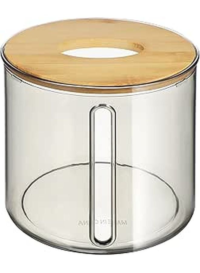 Brown Plastic Lid Tissue Box Double Roll Paper Storage Container For Bathroom Kitchen - Image 1