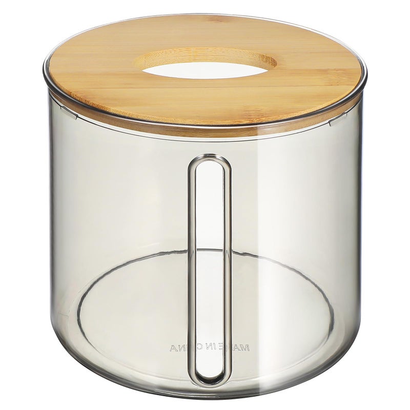 Brown Plastic Lid Tissue Box Double Roll Paper Storage Container For Bathroom Kitchen - Image 2