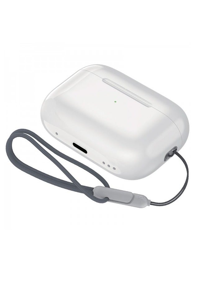 BD TWS Wireless Earphones with Hanging Rope and Wireless Charging Bluetooth 5.3 White - Image 2