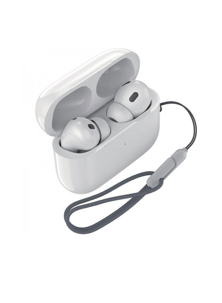 BD TWS Wireless Earphones with Hanging Rope and Wireless Charging Bluetooth 5.3 White - Image 4