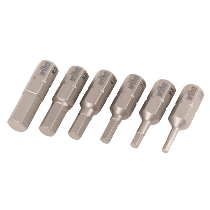 Wiha 71397 6 Piece Hex Insert Bit Set - Metric - Image 1