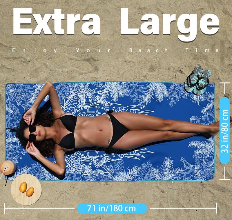 Widdonen Microfiber Lightweight Beach Towel Sand Free Quick Dry Absorbent Thin Compact Towels for Swimming Pool Camping Beach Accessories Large Easy Pack Travel Things for Vacation Essentials Gift - Image 3