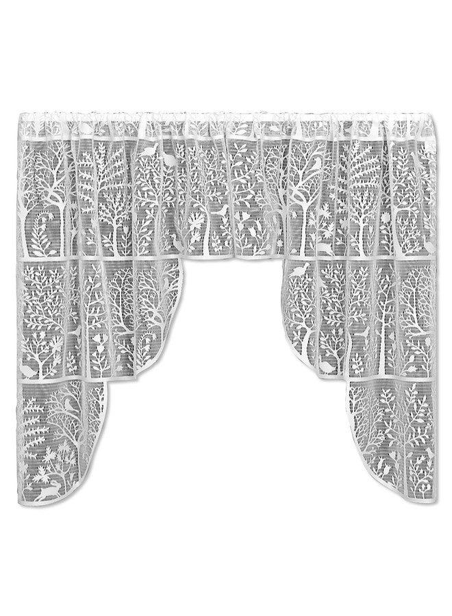 Heritage Lace Rabbit Hollow Pair Swag, 72" by 39", White