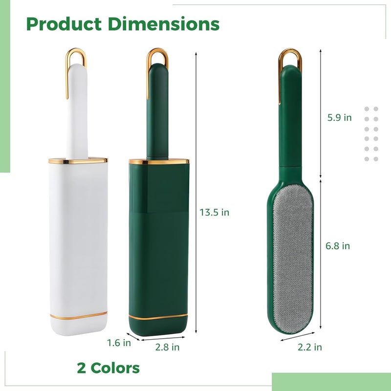 2 Pcs Double-Sided Lint Brushes for Pet Hair, Self-Cleaning Remover with Cases for Clothes, Niture, Car Seats, Couches - Image 4